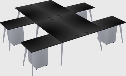 Shared l-shaped office desk system