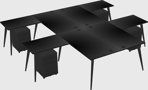 Shared l-shaped office desk system