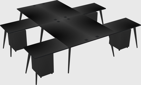 Shared l-shaped office desk system