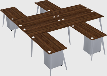 Shared l-shaped office desk system