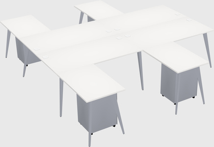 Shared l-shaped office desk system