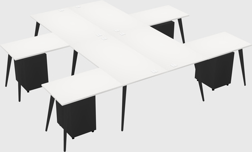 Shared l-shaped office desk system