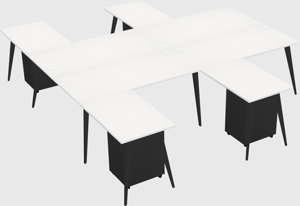Shared l-shaped office desk system