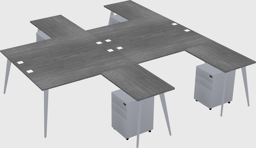 Shared L-shaped Office Desk System