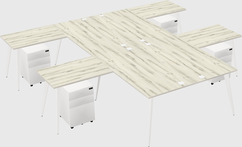 Shared l-shaped office desk system