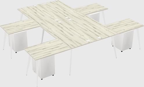 Shared l-shaped office desk system