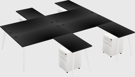 Shared L-shaped Office Desk System