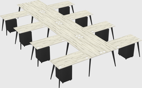 Shared l-shaped office desk system