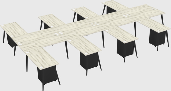 Shared l-shaped office desk system