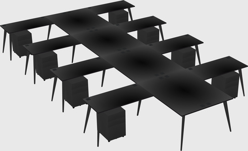 Shared l-shaped office desk system