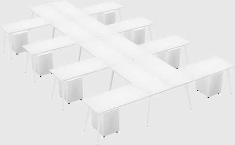 Shared l-shaped office desk system