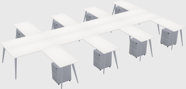 Shared L-shaped Office Desk System