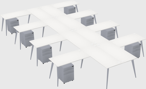 Shared l-shaped office desk system