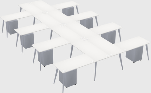 Shared l-shaped office desk system