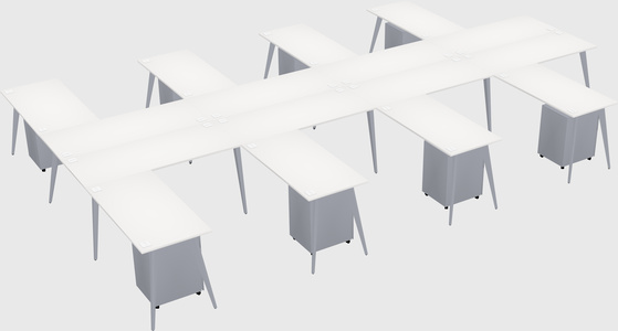 Shared l-shaped office desk system