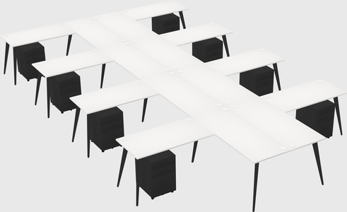 Shared l-shaped office desk system
