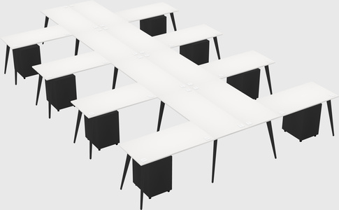 Shared l-shaped office desk system