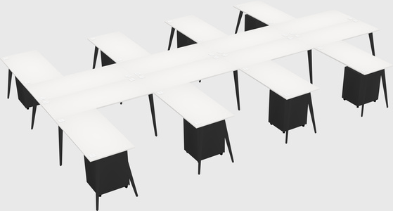 Shared l-shaped office desk system