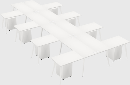 Shared l-shaped office desk system