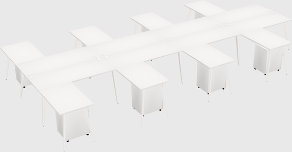Shared l-shaped office desk system