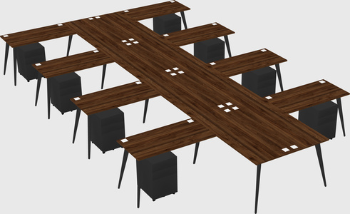 Shared l-shaped office desk system