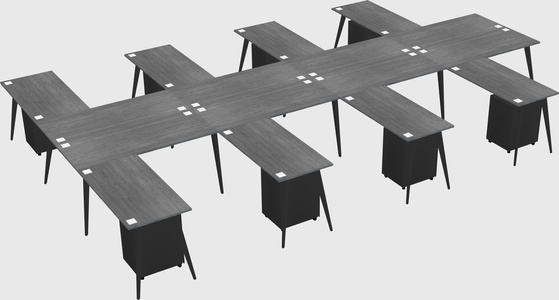 Shared l-shaped office desk system