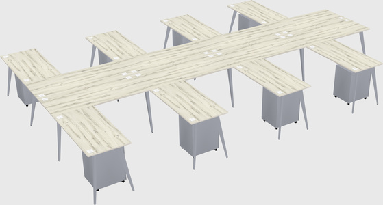 Shared l-shaped office desk system