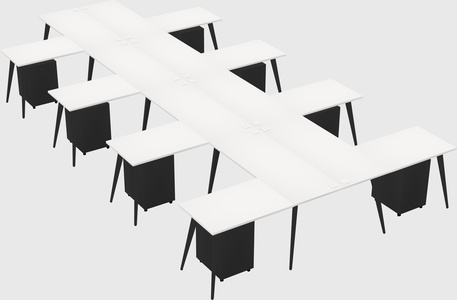 Shared l-shaped office desk system