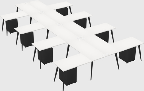 Shared l-shaped office desk system