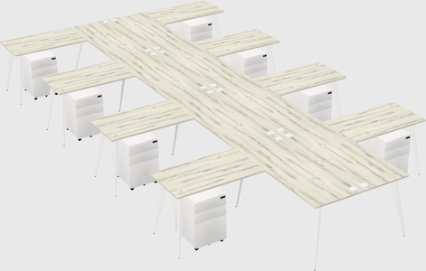 Shared l-shaped office desk system