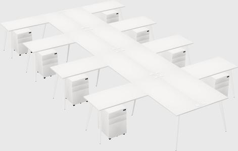 Shared l-shaped office desk system