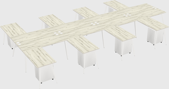 Shared l-shaped office desk system
