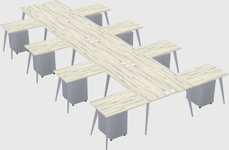 Shared l-shaped office desk system