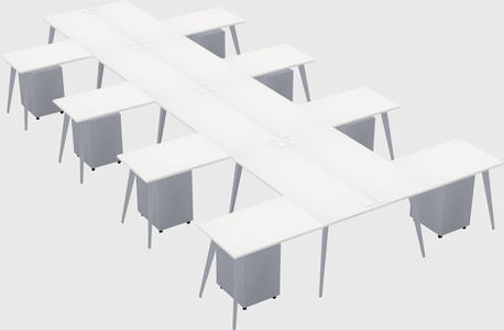 Shared l-shaped office desk system