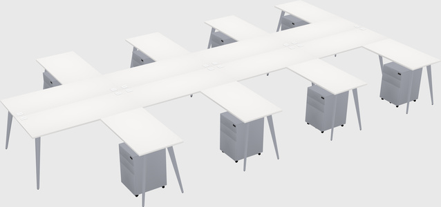 Shared L-shaped Office Desk System