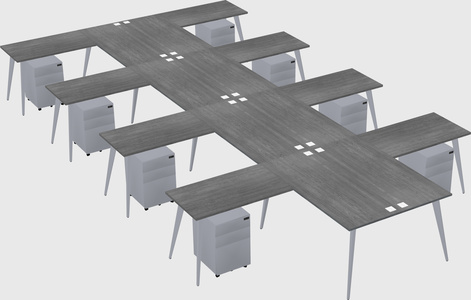 Shared l-shaped office desk system