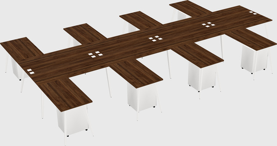 Shared l-shaped office desk system