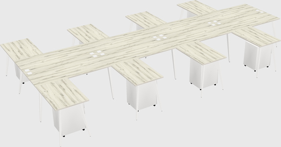 Shared l-shaped office desk system