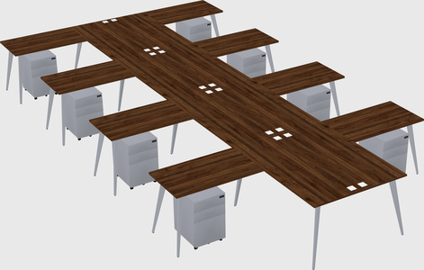 Shared l-shaped office desk system