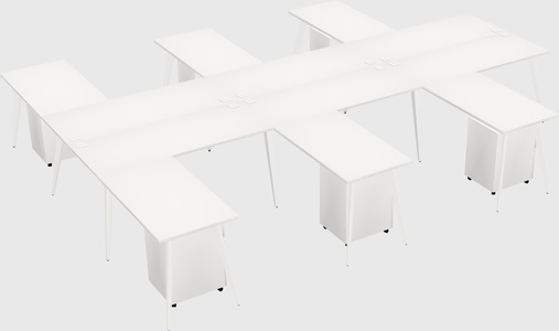Shared l-shaped office desk system