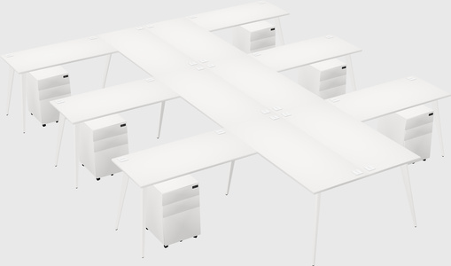 Shared l-shaped office desk system