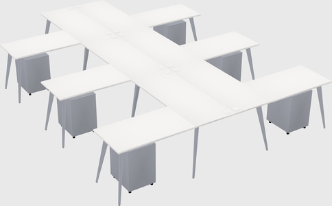 Shared l-shaped office desk system