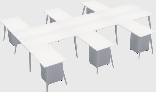 Shared l-shaped office desk system