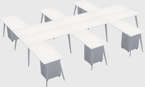 Shared l-shaped office desk system