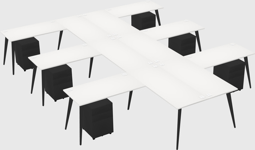 Shared l-shaped office desk system