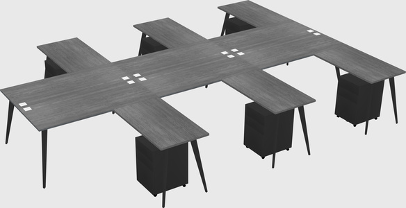 Shared L-shaped Office Desk System