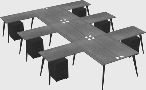 Shared l-shaped office desk system