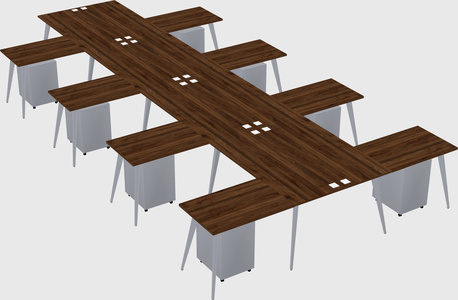 Shared l-shaped office desk system