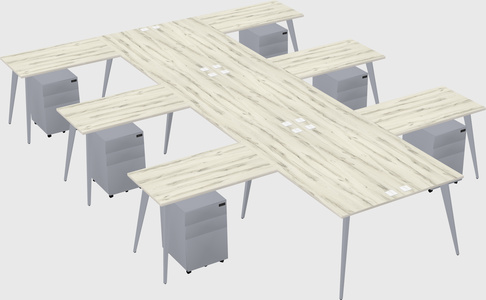Shared l-shaped office desk system