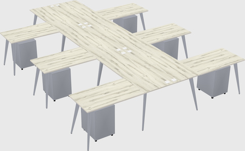 Shared l-shaped office desk system